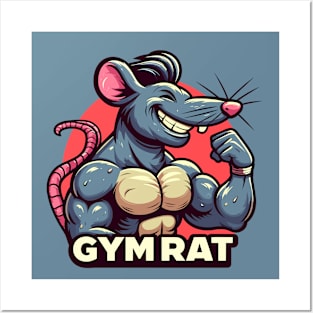 Muscled Gym Rat motivation meme mscot Posters and Art